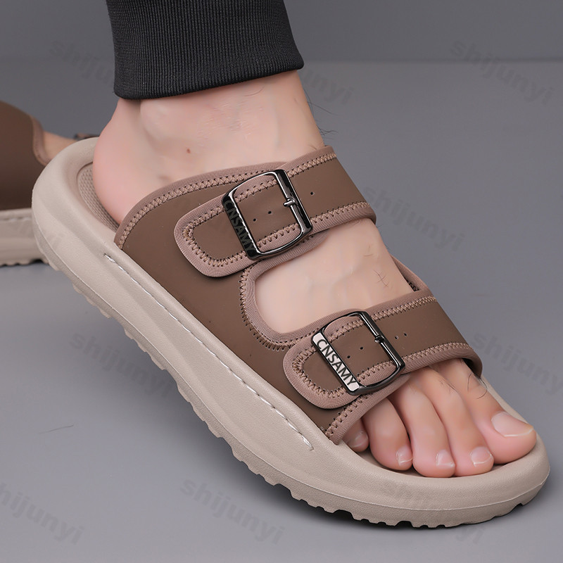 Leather Work Flats - شبشب رجالي 2025 الصيف تنفس في