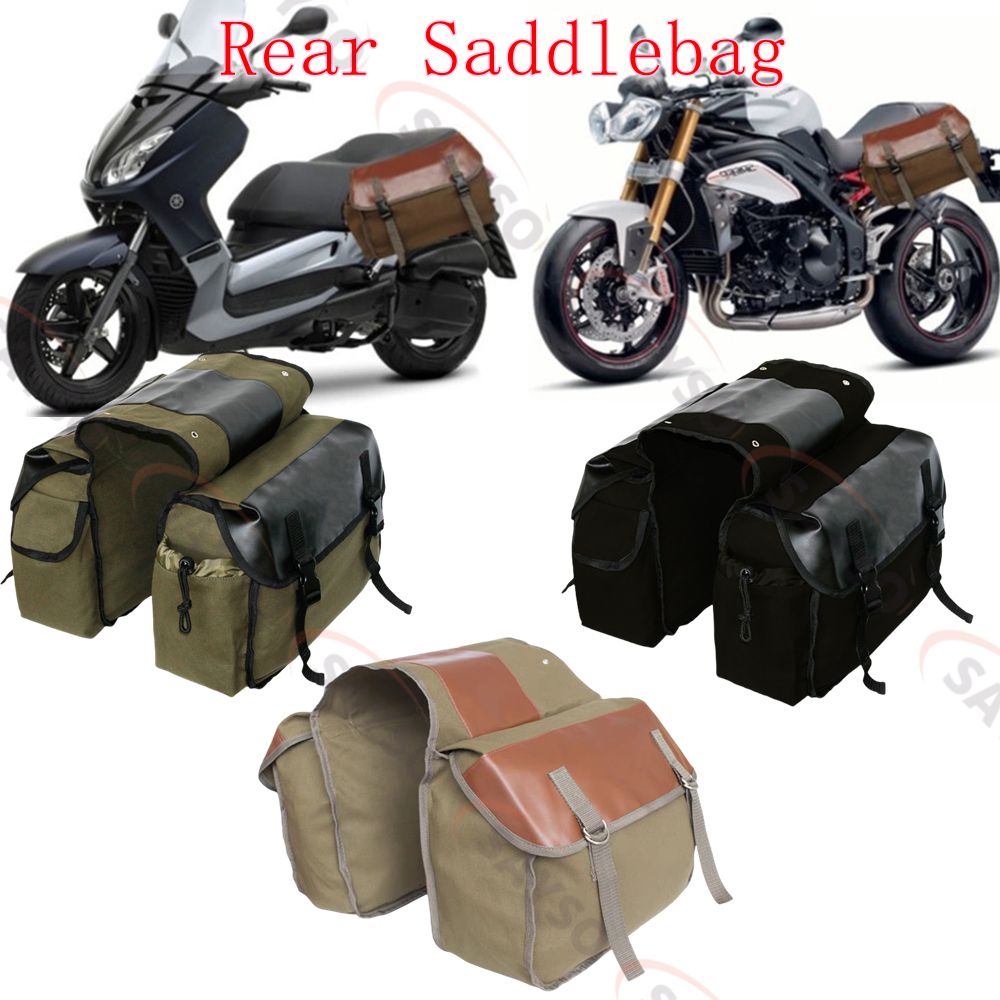 Leather Work Bag - قماش الجلود الخلفية السرج دراجة نارية