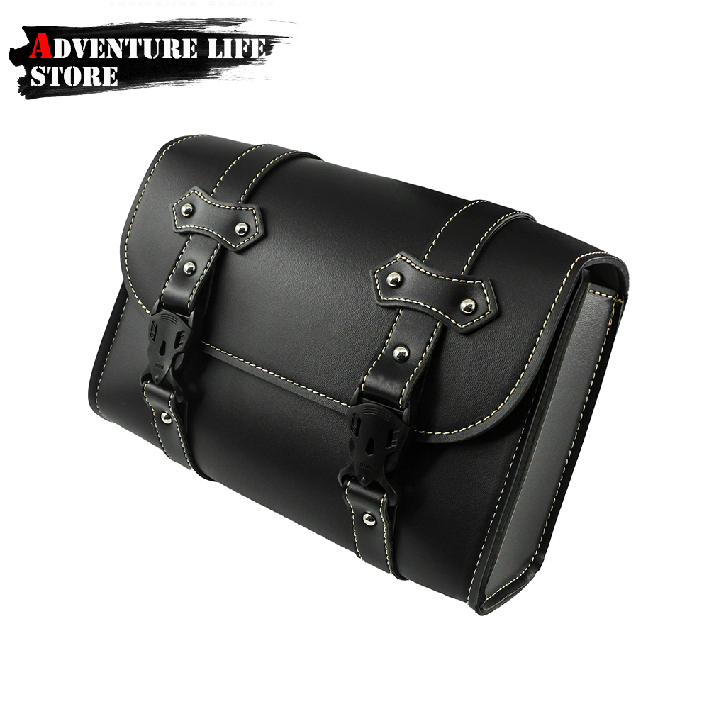 Leather Work Bag - دراجة نارية الجبهة شوكة السرج الجانب