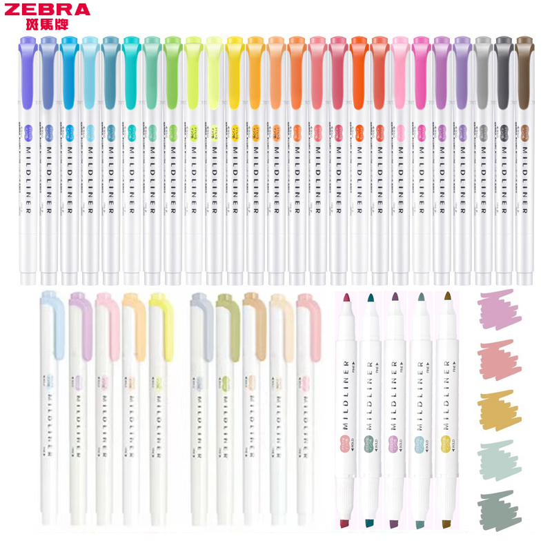 Zebra Pen Mildliner - 1/3 قطعة أقلام تمييز زيبرا ميللينر