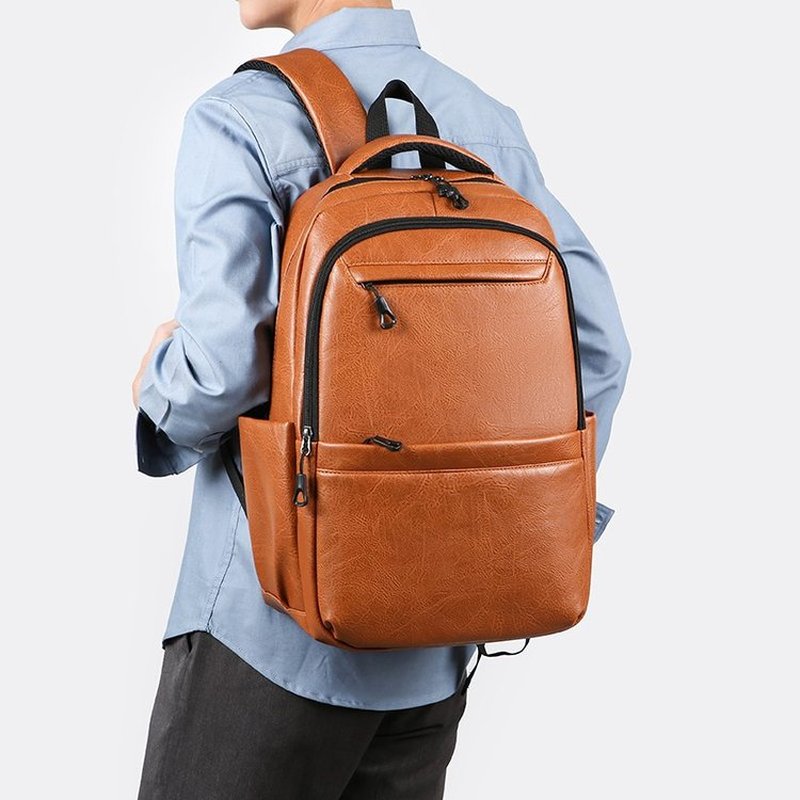 Leather Work Bag - حقيبة ظهر جلدية فاخرة للأعمال -