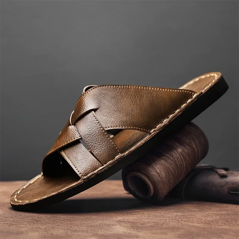صنادل رجالية كاجوال من الجلد ا - مراجعة Leather Work Flats وسعره