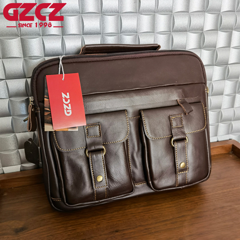حقيبة يد رجالية GZCZ للعمل وال - مراجعة Leather Work Bag وسعره