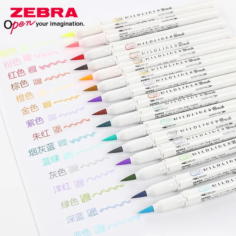 أقلام تحديد فرشاة Mildliner WF - مراجعة Zebra Pen Mildliner وسعره
