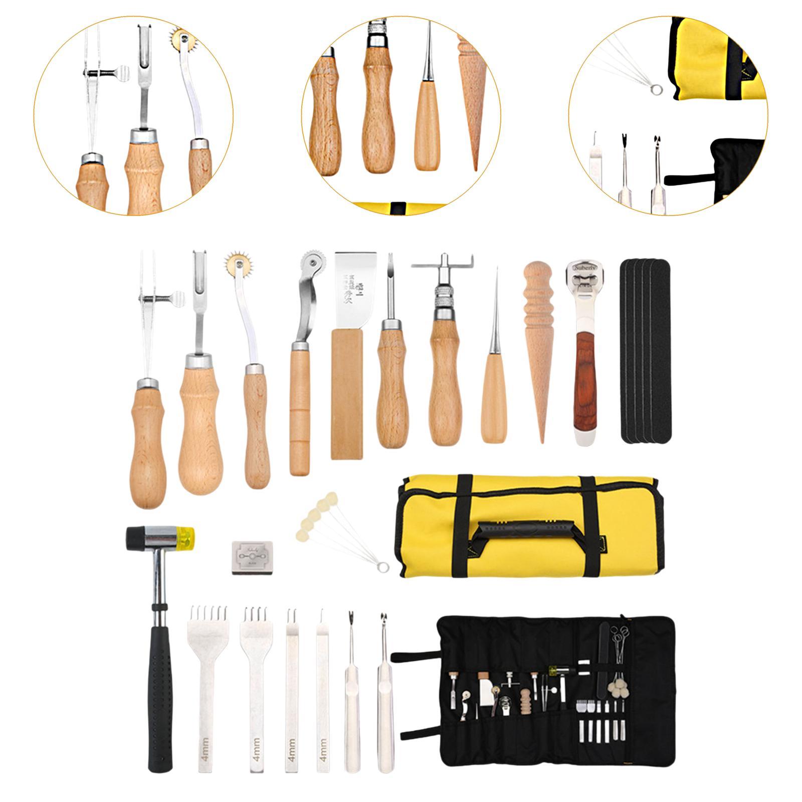 طقم أدوات عمل من الجلد الصناعي - مراجعة Beginner Leatherwork Kit وسعره