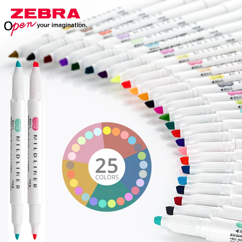 مجموعة أقلام تحديد زيبيرا اليا - مراجعة Zebra Pen Mildliner وسعره