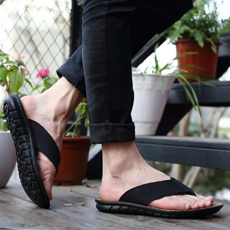 أحذية صيفية للرجال شباشب من ال - مراجعة Leather Work Flats وسعره