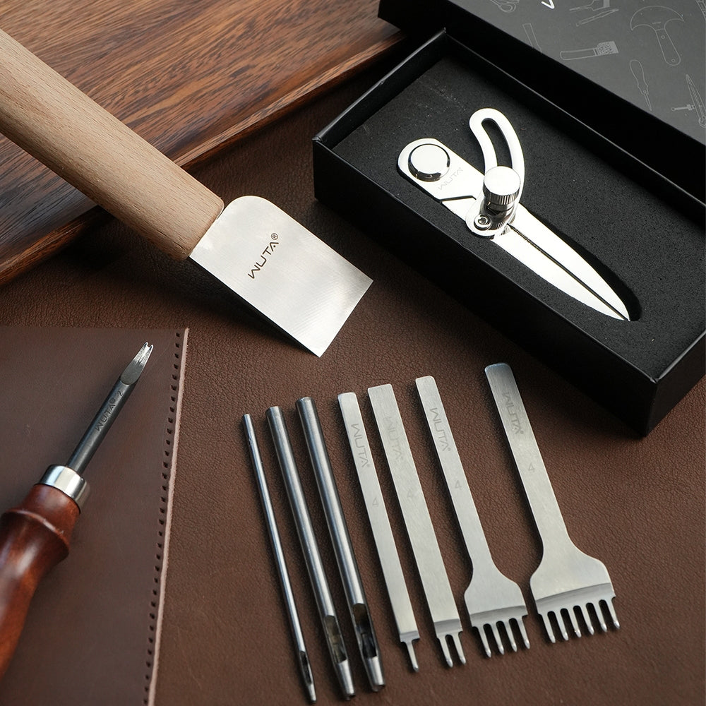 WUTA طقم أدوات جلد 74 قطعة للم - مراجعة Beginner Leatherwork Kit وسعره