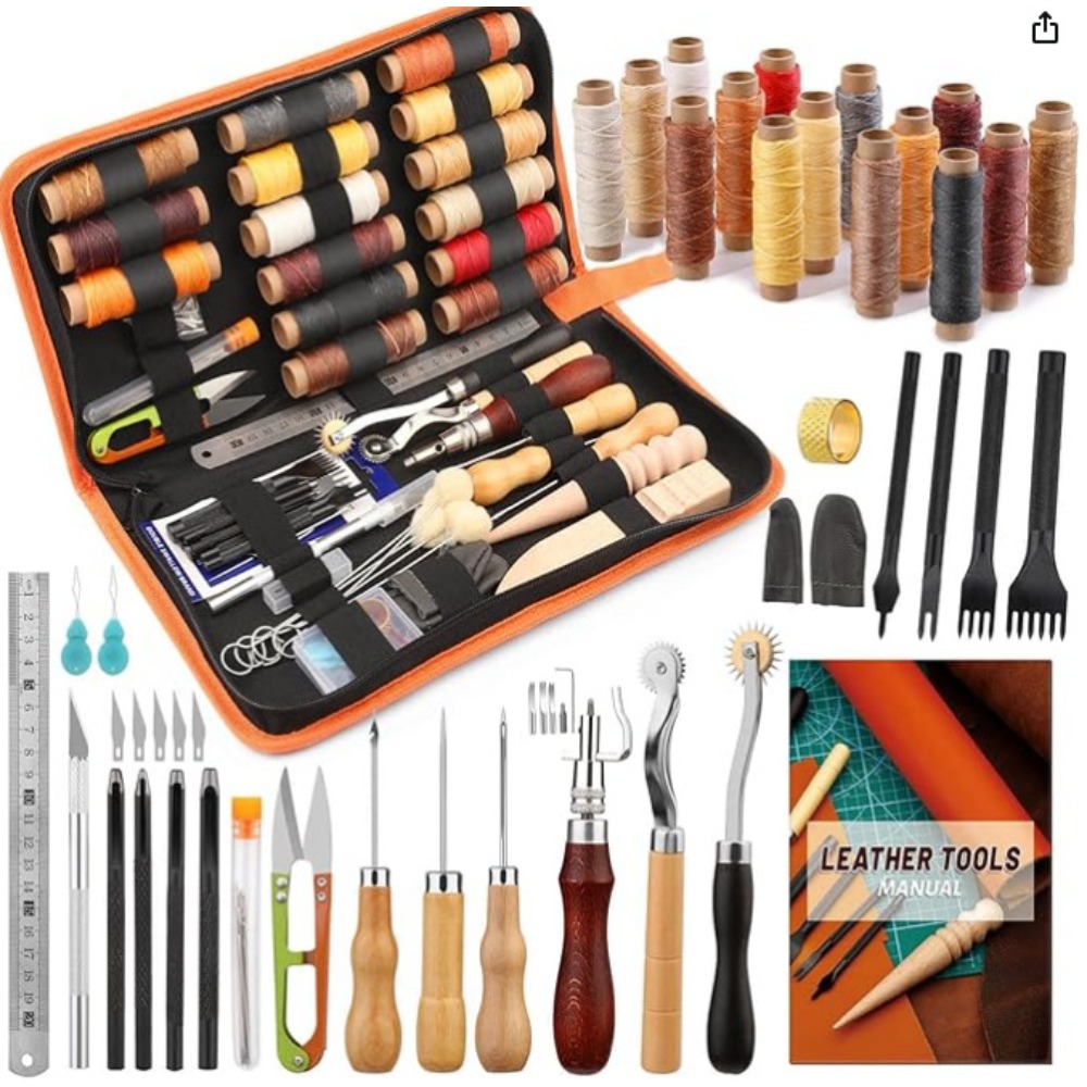أدوات عمل بالجلد، طقم أدوات عم - مراجعة Beginner Leatherwork Kit وسعره