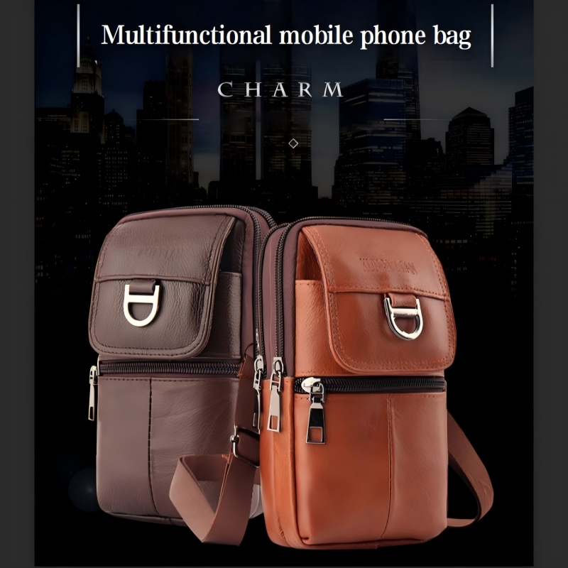 حقيبة خصر جلدية للرجال - حقيبة - مراجعة Leather Work Bag وسعره